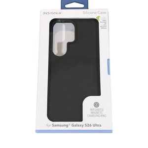 Qq6N Insignia Silicone Phone Case w/ Magnet Samsung Galaxy S26 Ultra blk